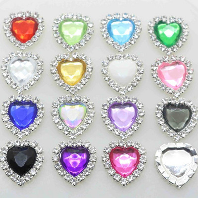 ZMASEY Butoane acrilice 10 buc/set 16 mm Buton inimă Invitație de nuntă Decor Frumusețe Avatar Strălucitor Prețuri cu ridicata
