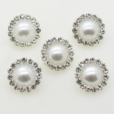 Buton cu stras perlat 10buc/lot16MM Cusut Decorativ Cămașă Material Cataramă Artizanat Cataramă Decorativă Argint