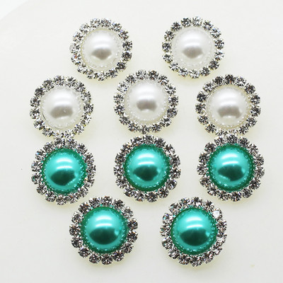Buton cu stras perlat 10buc/lot16MM Cusut Decorativ Cămașă Material Cataramă Artizanat Cataramă Decorativă Argint