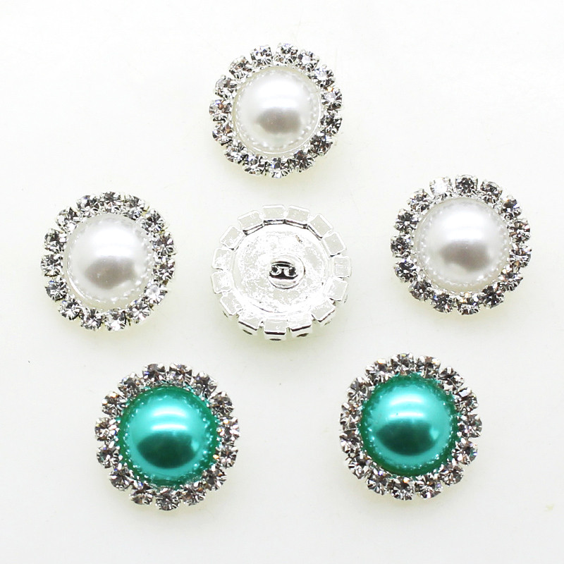 Buton cu stras perlat 10buc/lot16MM Cusut Decorativ Cămașă Material Cataramă Artizanat Cataramă Decorativă Argint