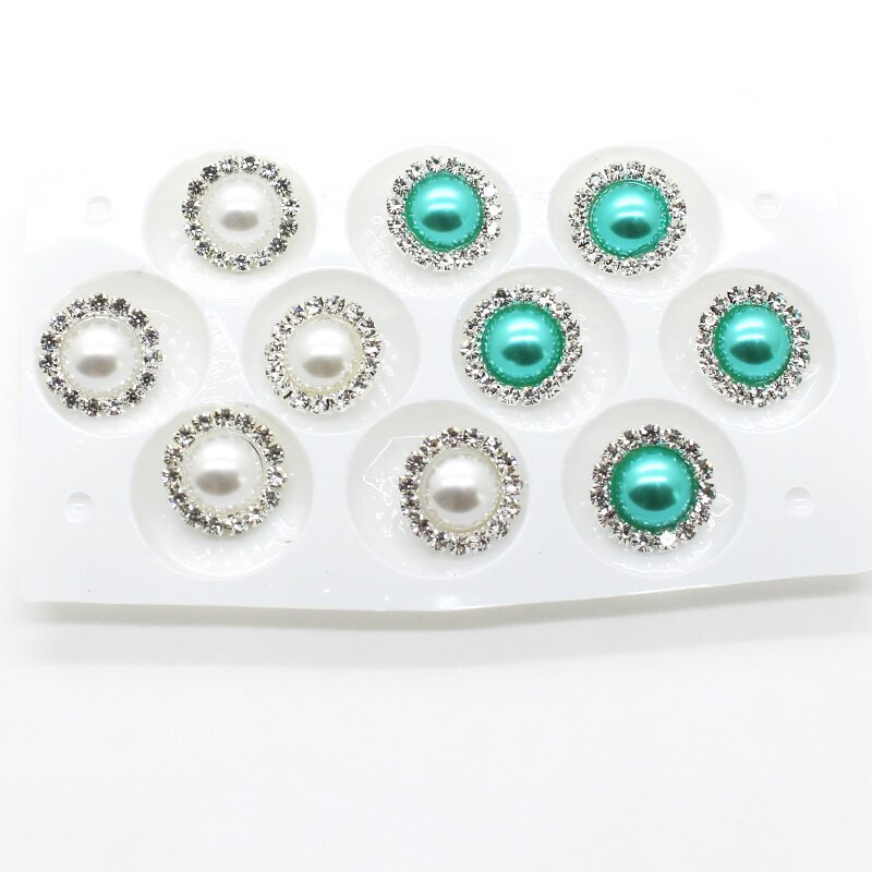 Buton cu stras perlat 10buc/lot16MM Cusut Decorativ Cămașă Material Cataramă Artizanat Cataramă Decorativă Argint