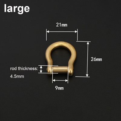 1 buc. Carabinier din alamă solidă D arc cătuș șurub cu fantă detașabil fob inel cheie breloc conector articulat cataramă feronerie bricolaj