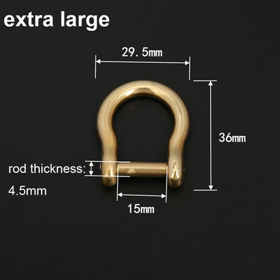1 buc. Carabinier din alamă solidă D arc cătuș șurub cu fantă detașabil fob inel cheie breloc conector articulat cataramă feronerie bricolaj