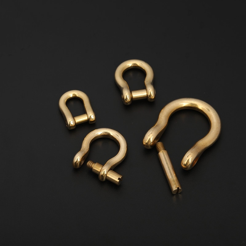 1 buc. Carabinier din alamă solidă D arc cătuș șurub cu fantă detașabil fob inel cheie breloc conector articulat cataramă feronerie bricolaj