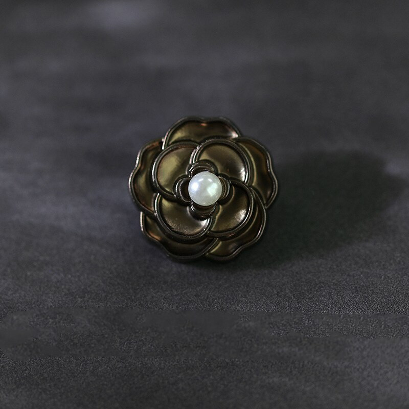 10tk Black Vintage Pearl Flower nööbid riietamiseks Kaunid naiste riided Dekoratiivsed nööbid Õmblemine Tarvikud Nööbid