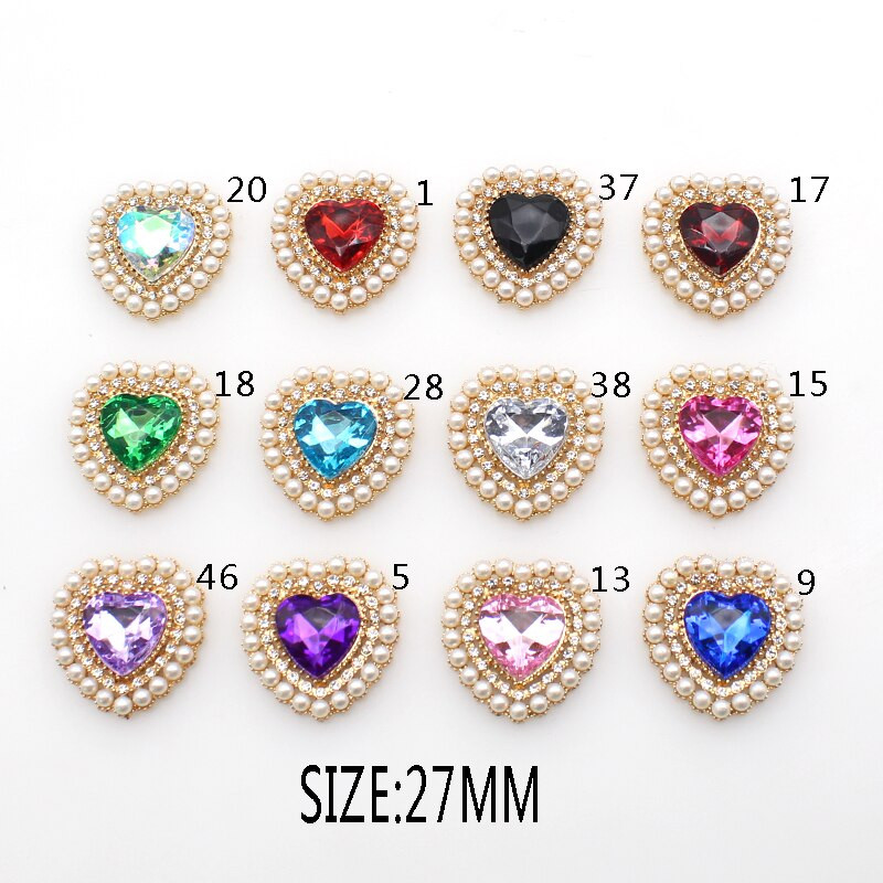 10 kom/serija 27 mm ukrasni gumbi od legure u obliku srca Gumbi DIY pozlaćeni ukrasi za odjeću Ukrasi za suknje Dodaci