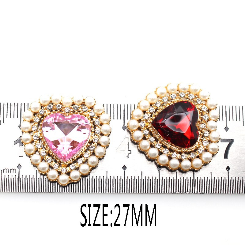 10 kom/serija 27 mm ukrasni gumbi od legure u obliku srca Gumbi DIY pozlaćeni ukrasi za odjeću Ukrasi za suknje Dodaci