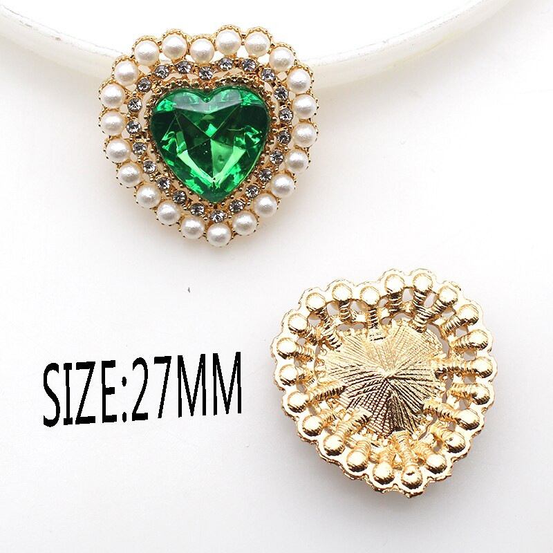 10 kom/serija 27 mm ukrasni gumbi od legure u obliku srca Gumbi DIY pozlaćeni ukrasi za odjeću Ukrasi za suknje Dodaci