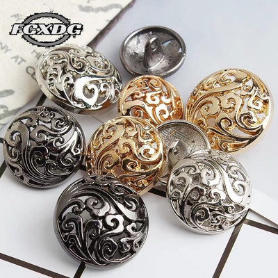 15/20/25mm Metal Vintage Gold Buttons for Coat Sewing Material Sewing Accessories Buttons for Clothing Fashion Blouse Buttons