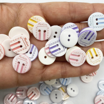Нови 12,5 mm 15 mm копчета Детско облекло Цветни копчета с бонбони Цветни копчета с две очи за сватбен декор Шевни аксесоари
