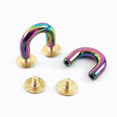 10/20/30 tk metallist pandlad mood U-rõngad kott-kaaresild koos kruviühendusega riidepuu rihmarihma jaoks DIY nahast käsitöö KY552