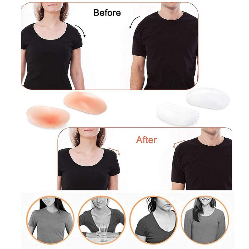 1 paar pehmest silikoonist õlapadjakesi, kleepuvaid libisemisvastaseid korduvkasutatavaid õlapatju naiste rõivaste tarvikute jaoks