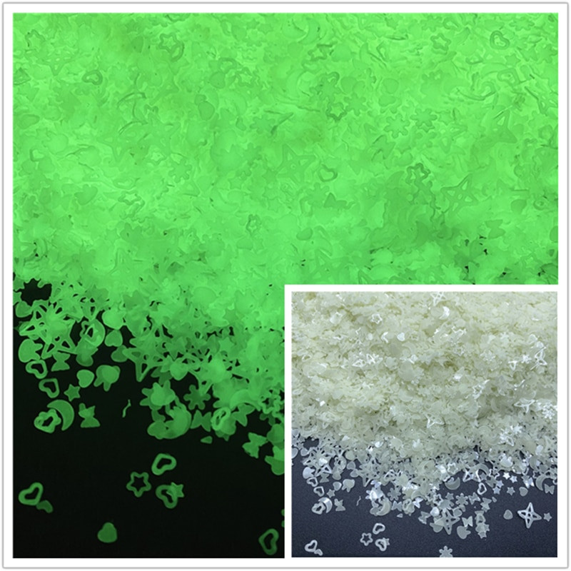 1000 kom/lot 3 mm svjetleće mjesečeve zvijezde za DIY pribor Nails Art Polimer prozirna glina Dodaci DIY šljokice Spomenar Shakes Craft