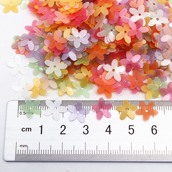 Παγιέτες Ματ Λευκό Χρώμα 10mm Κύπελλο Five Finger Flower Sequins Paillettes Ράψιμο Wedding Craft Γυναικεία ενδύματα Αξεσουάρ 10g/παρτίδα