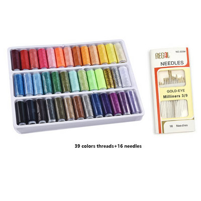 39 de culori 100% fire de poliester fir de cusut rulou mașină broderie manuală 150 de metri fiecare bobină durabil pentru kit de cusut acasă