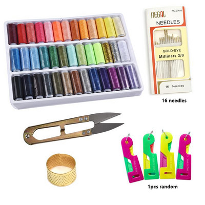 39 de culori 100% fire de poliester fir de cusut rulou mașină broderie manuală 150 de metri fiecare bobină durabil pentru kit de cusut acasă