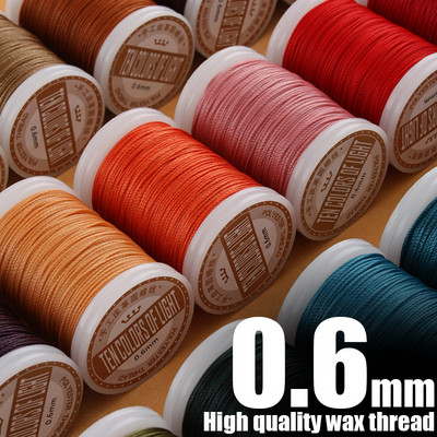 Нов 0,6 мм кръгъл восъчен конец за шиене на кожени занаяти, полиестерен шнур, покрити с восък, плетени портфейли, седло, аксесоари Направи си сам
