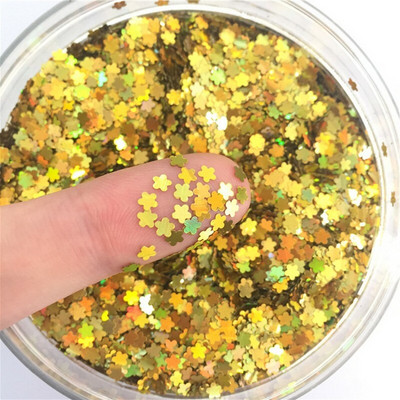 Paiete cu flori de prun 3mm Paillete cu sclipici pentru unghii Laser argintiu Paiete PET ecologice pentru arta unghiilor Materiale pentru manichiura 8g