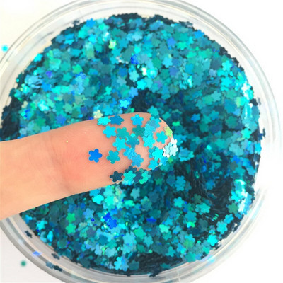 Paiete cu flori de prun 3mm Paillete cu sclipici pentru unghii Laser argintiu Paiete PET ecologice pentru arta unghiilor Materiale pentru manichiura 8g