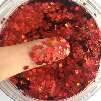 Paiete cu flori de prun 3mm Paillete cu sclipici pentru unghii Laser argintiu Paiete PET ecologice pentru arta unghiilor Materiale pentru manichiura 8g