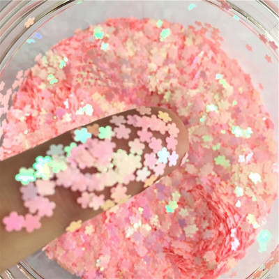 Paiete cu flori de prun 3mm Paillete cu sclipici pentru unghii Laser argintiu Paiete PET ecologice pentru arta unghiilor Materiale pentru manichiura 8g