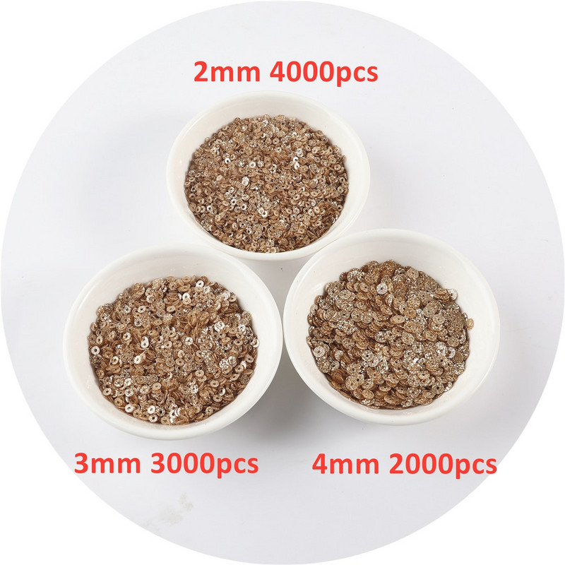 10g Παλέτες 2mm 3mm 4mm PET Glitter Παγιέτες Επίπεδες στρογγυλές χαλαρές πούλιες Ράψιμο Στολισμός γάμου Craft Scrapbook DIY αξεσουάρ