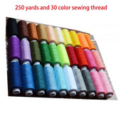 30 vnt 250 jardų siuvimo siūlai poliesterio mašina, siuvinėjimas rankomis siuvimo siūlai, vairas, pasidaryk pats, amatų pleistras, siuvimo reikmenys