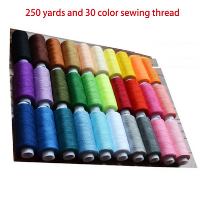 30Pcs 250 Yards Κλωστή ραπτικής Πολυεστέρας Μηχανή Κεντήματος Χέρι Κλωστές Ραπτικής Κλωστές Ραπτομηχανής Τιμόνι DIY Patch ραπτικής προμήθειες