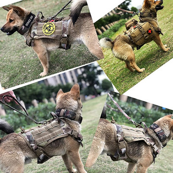 Σετ λουριών και λουριών σκύλου Στρατιωτικού κατοικίδιου ζώου γερμανικού ποιμενικού K9 για λουρί για μικρούς μεσαίους μεγάλους σκύλους