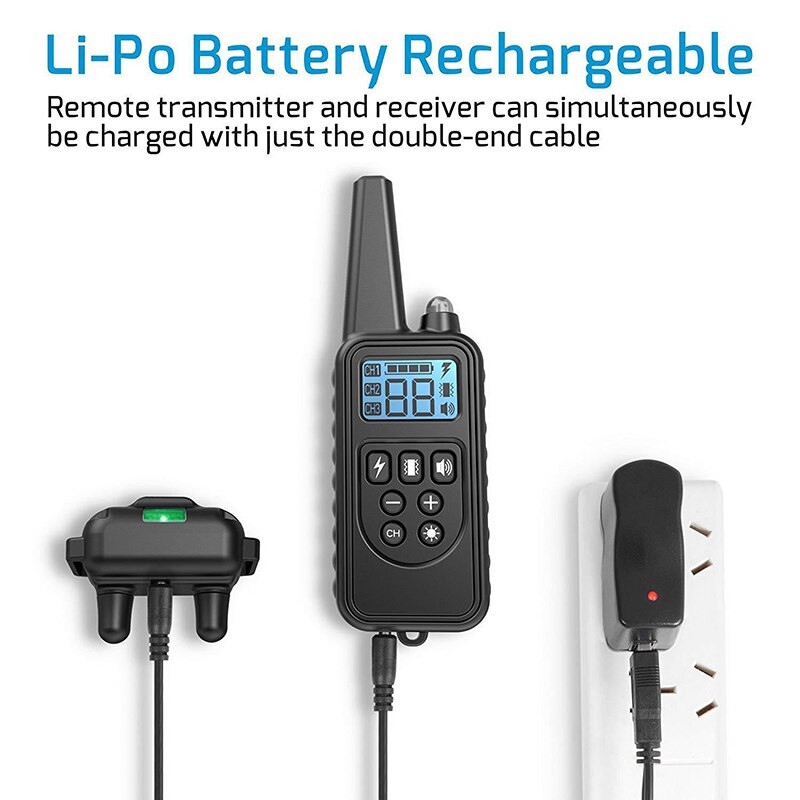 800 m elektriline koerte treeningkaelarihm LCD-ekraaniga lemmiklooma kaugjuhtimispuldiga veekindlad laetavad kaelarihmad šoki vibratsiooni heli jaoks