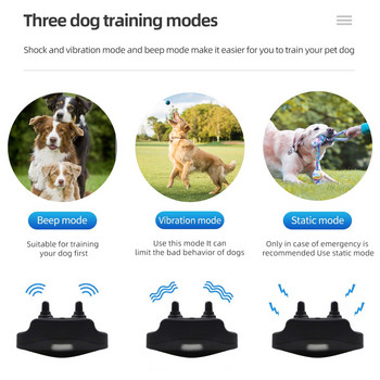 1000m Αδιάβροχο κολάρο εκπαίδευσης σκύλων Τηλεχειριστήριο για κατοικίδιο κολάρο σκύλου με κραδασμό κατά του γαβγίσματος ήχος δόνησης Ηλεκτρικό σοκ