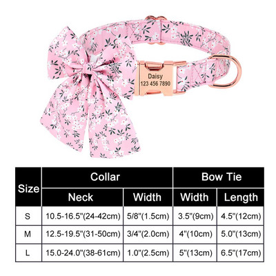 Isikupärastatud nailonist Bowknot koera kaelarihm kohandatud trükitud Chihuahua prantsuse bullodog kaelarihmad reguleeritav nimesilt väikestele keskmistele koertele
