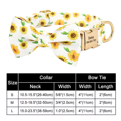 Isikupärastatud nailonist Bowknot koera kaelarihm kohandatud trükitud Chihuahua prantsuse bullodog kaelarihmad reguleeritav nimesilt väikestele keskmistele koertele