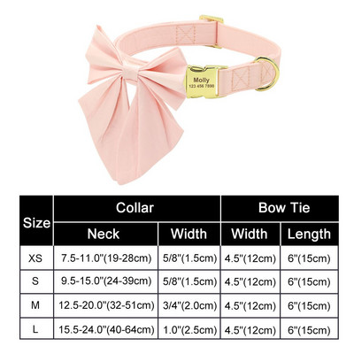 Isikupärastatud nailonist Bowknot koera kaelarihm kohandatud trükitud Chihuahua prantsuse bullodog kaelarihmad reguleeritav nimesilt väikestele keskmistele koertele