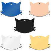 20gab Pet Cat Dog ID Tag Kaklasiksnas ķēde kaķiem Gravējums Tālruņa numurs Nosaukums Māksliniecisks fonts Divpusējs spoguļa efekts Mājdzīvnieku pastaiga