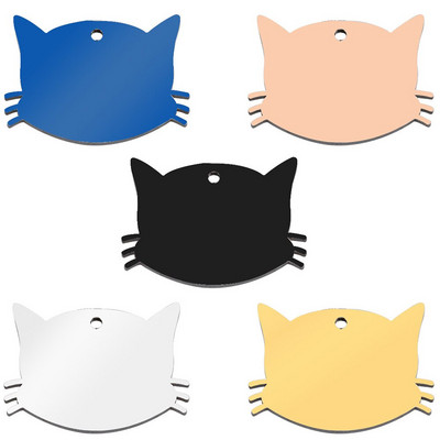 20 buc. Lanț de guler pentru etichetă de identificare pentru pisici de companie pentru pisici, cu gravură, numere de telefon, nume, font artistic, efect de oglindă cu două fețe, plimbarea animalelor de companie