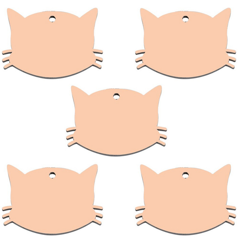 20gab Pet Cat Dog ID Tag Kaklasiksnas ķēde kaķiem Gravējums Tālruņa numurs Nosaukums Māksliniecisks fonts Divpusējs spoguļa efekts Mājdzīvnieku pastaiga