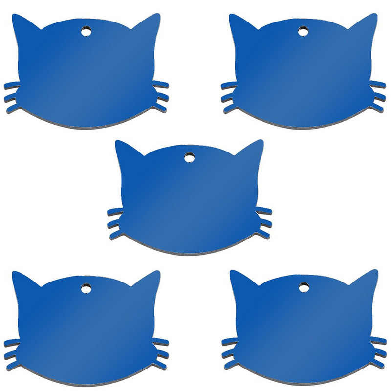 20gab Pet Cat Dog ID Tag Kaklasiksnas ķēde kaķiem Gravējums Tālruņa numurs Nosaukums Māksliniecisks fonts Divpusējs spoguļa efekts Mājdzīvnieku pastaiga