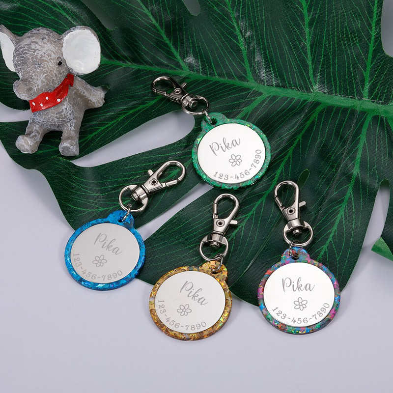 STVK površina zrcala Prilagodljive oznake za identifikaciju ogrlica za kućne ljubimce za pse Medalja s ugraviranim imenom Pribor za mače Psi Personalizirani