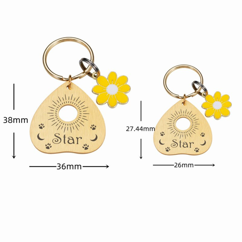 Etichete de identificare personalizate pentru animale de companie Plăcuță de identificare Etichete cu nume gravate gratuite Personalizare pandantiv anti-pierdere Placă Ouija din metal pentru guler de pisică pentru câine