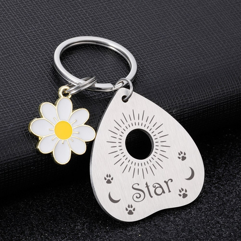 Etichete de identificare personalizate pentru animale de companie Plăcuță de identificare Etichete cu nume gravate gratuite Personalizare pandantiv anti-pierdere Placă Ouija din metal pentru guler de pisică pentru câine