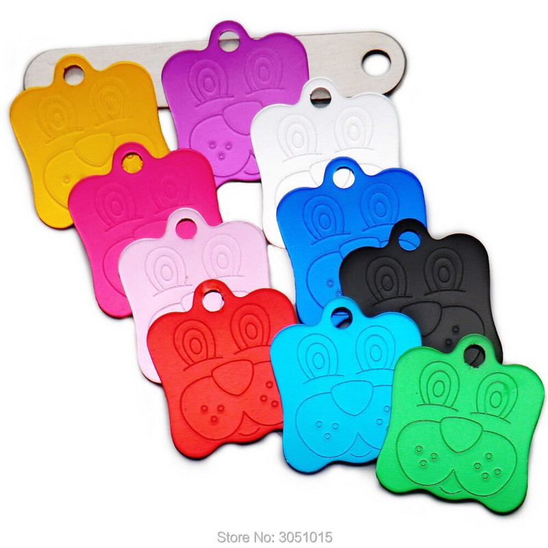 Hulgimüük 20 tk Koera ID silt koertele Näosildid Alumiiniumist isikupärastatud koerakutsikasildid Kohandatud koertele Lemmiklooma nimesildi lasergraveerimine