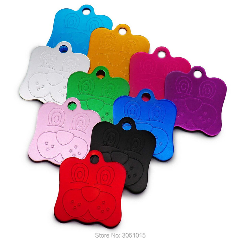 Hulgimüük 20 tk Koera ID silt koertele Näosildid Alumiiniumist isikupärastatud koerakutsikasildid Kohandatud koertele Lemmiklooma nimesildi lasergraveerimine