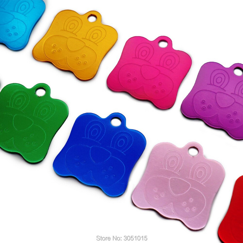 Hulgimüük 20 tk Koera ID silt koertele Näosildid Alumiiniumist isikupärastatud koerakutsikasildid Kohandatud koertele Lemmiklooma nimesildi lasergraveerimine