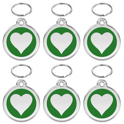 Veleprodaja 100 kom. Oznaka za kućne ljubimce u obliku srca Personalizirana gravirana ID oznaka za psa Prilagođena oznaka za pločicu s imenom psa za dodatke za ogrlice za kućne ljubimce