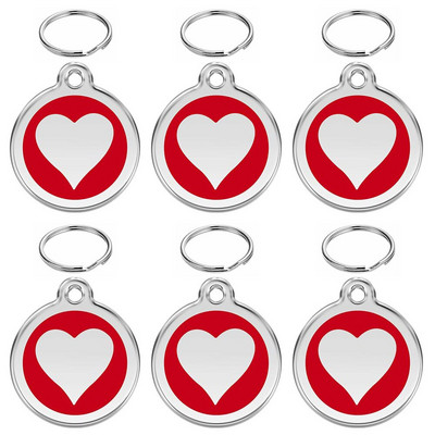Veleprodaja 100 kom. Oznaka za kućne ljubimce u obliku srca Personalizirana gravirana ID oznaka za psa Prilagođena oznaka za pločicu s imenom psa za dodatke za ogrlice za kućne ljubimce