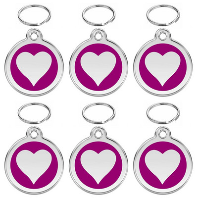 Veleprodaja 100 kom. Oznaka za kućne ljubimce u obliku srca Personalizirana gravirana ID oznaka za psa Prilagođena oznaka za pločicu s imenom psa za dodatke za ogrlice za kućne ljubimce
