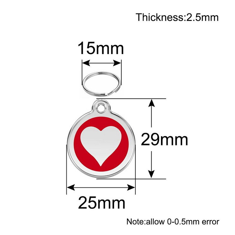 Veleprodaja 100 kom. Oznaka za kućne ljubimce u obliku srca Personalizirana gravirana ID oznaka za psa Prilagođena oznaka za pločicu s imenom psa za dodatke za ogrlice za kućne ljubimce