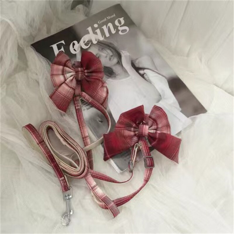 Vestă pentru câini de talie mică, frânghie de tracțiune, ham pentru cățeluș, hamuri pentru pisici de companie, guler pentru câini, curea drăguță, respirabil, pentru animale de companie, Yorkshire