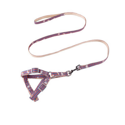 Harnaș pentru câini în carouri de modă Lesă reglabilă din nailon pentru piept pentru animale de companie Coarda de tracțiune pentru spate